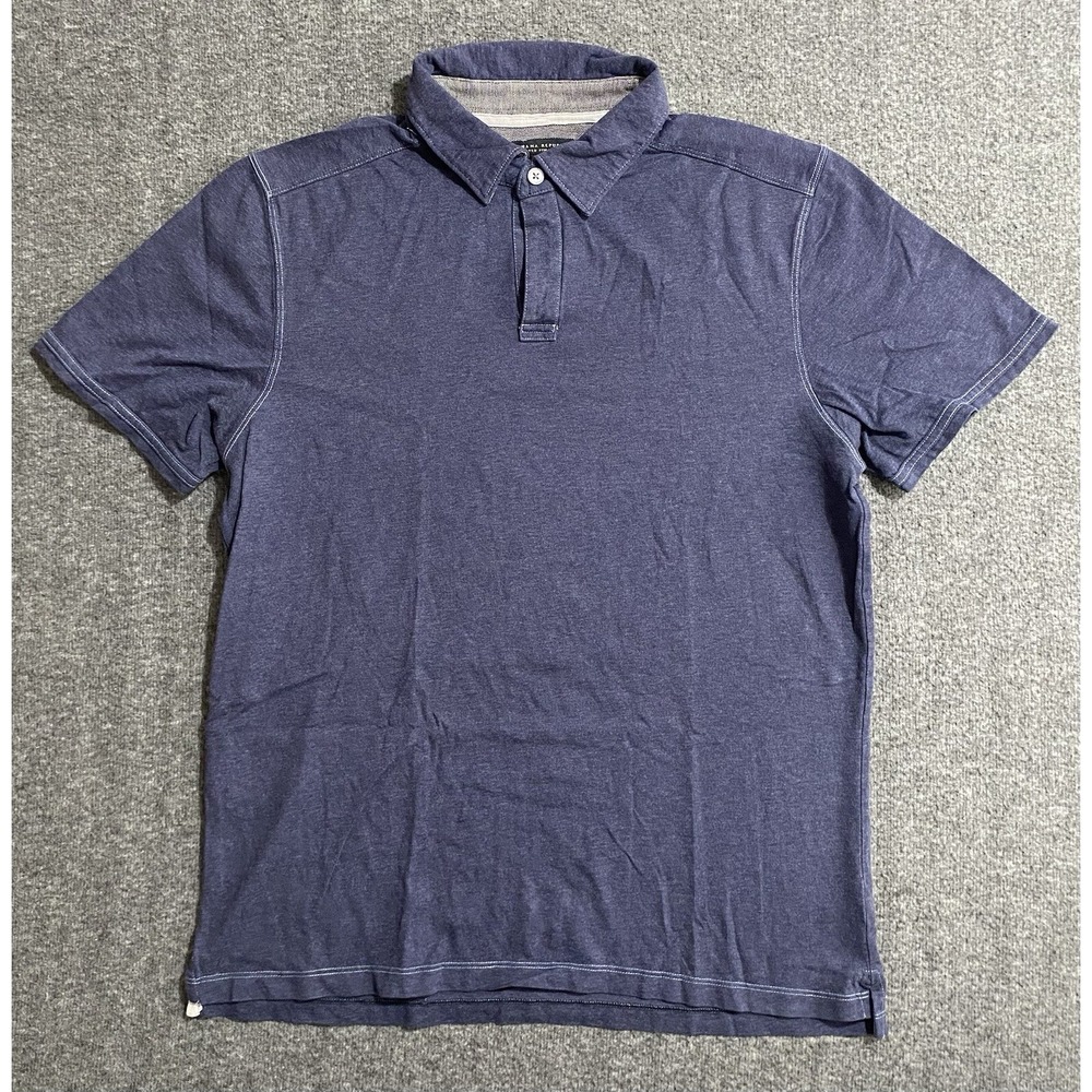 Banana Republic Fitted Pima Polo Shirt Mens Large Blue Short Sleeve S/719486-04